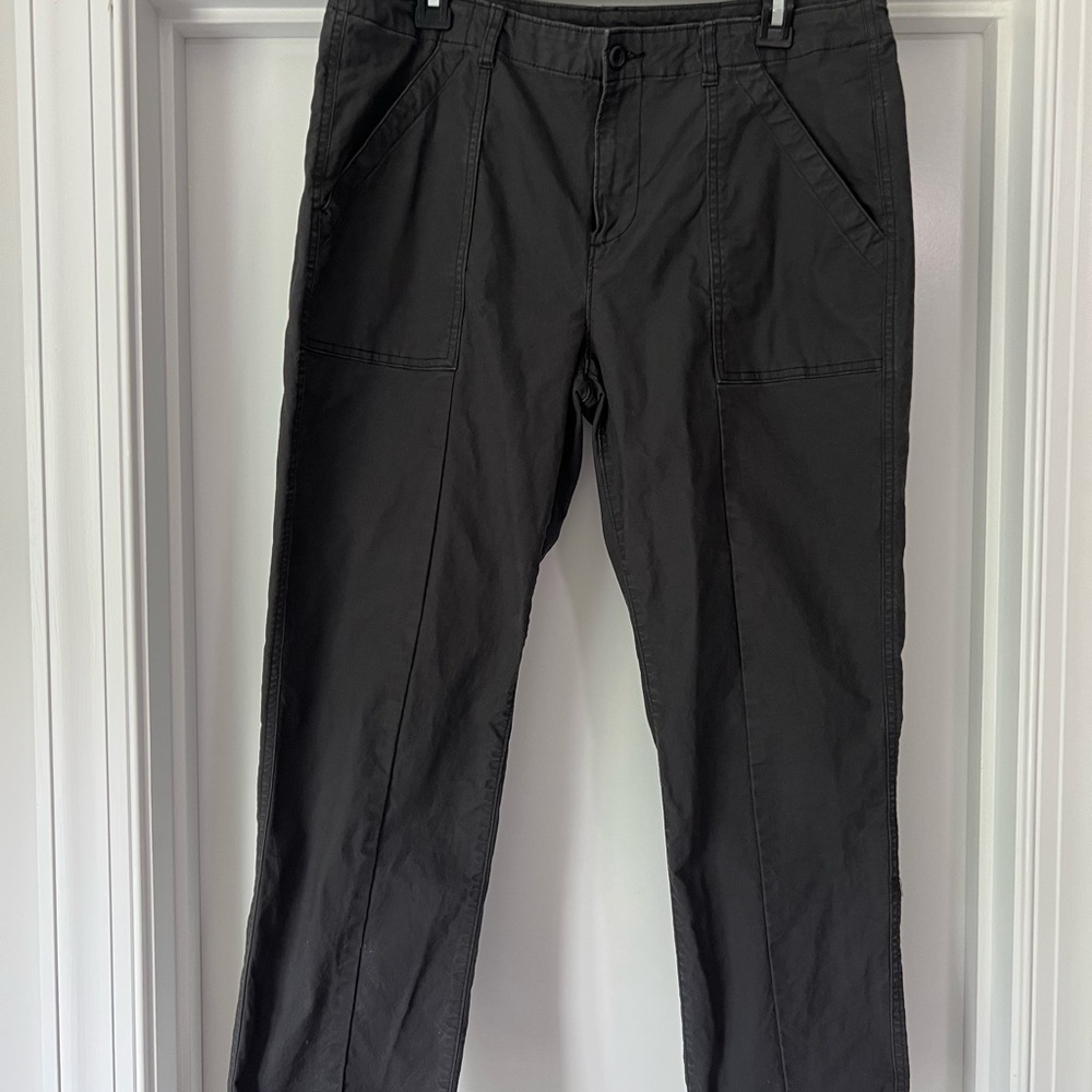 Old Navy Gray Utility Pants with Straight-Leg Design